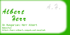 albert herr business card